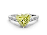 White gold Fancy Yellow Heart Cut Solitaire Cathedral Diamond Engagement Ring with Channel-Set Band and Four-Prong Setting_15