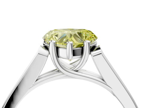 White gold Fancy Yellow Heart Cut Solitaire Cathedral Diamond Engagement Ring with Channel-Set Band and Four-Prong Setting_19