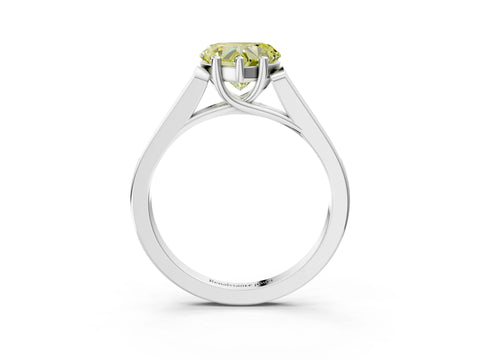 White gold Fancy Yellow Heart Cut Solitaire Cathedral Diamond Engagement Ring with Channel-Set Band and Four-Prong Setting_6