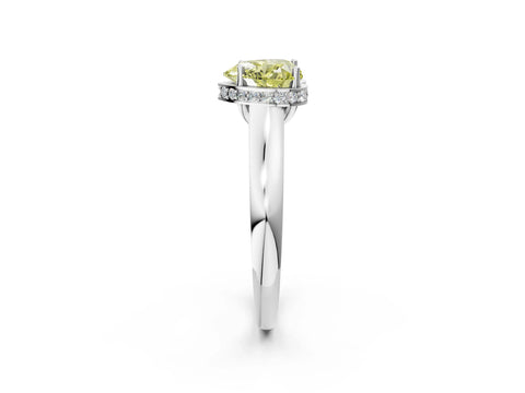 White gold Fancy Yellow Heart Cut Solitaire Diamond Engagement Ring with Four-Prong Setting and Tapered Band_14
