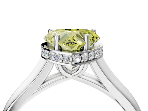 White gold Fancy Yellow Heart Cut Solitaire Diamond Engagement Ring with Four-Prong Setting and Tapered Band_16