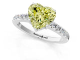 White gold Fancy Yellow Heart Cut Solitaire Diamond Engagement Ring with Pavé Band and Six-Prong Setting_13