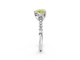 White gold Fancy Yellow Heart Cut Solitaire Diamond Engagement Ring with Pavé Band and Six-Prong Setting_14