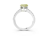 White gold Fancy Yellow Heart Cut Solitaire Diamond Engagement Ring with Pavé Band and Six-Prong Setting_15