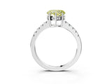 White gold Fancy Yellow Heart Cut Solitaire Diamond Engagement Ring with Pavé Band and Six-Prong Setting_15