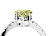 White gold Fancy Yellow Heart Cut Solitaire Diamond Engagement Ring with Pavé Band and Six-Prong Setting_16