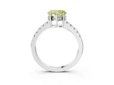 White gold Fancy Yellow Heart Cut Solitaire Diamond Engagement Ring with Pavé Band and Six-Prong Setting_27