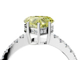 White gold Fancy Yellow Heart Cut Solitaire Diamond Engagement Ring with Pavé Band and Six-Prong Setting_28