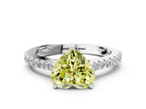 White gold Fancy Yellow Heart  Cut Solitaire Diamond Engagement Ring with Pave Band and Four-Prong Setting_152