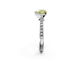 White gold Fancy Yellow Heart  Cut Solitaire Diamond Engagement Ring with Pave Band and Four-Prong Setting_155
