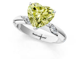 White gold Fancy Yellow Heart Cut Solitaire Diamond Engagement Ring with Twisted Pave Band and Four-Prong Setting_20