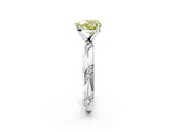 White gold Fancy Yellow Heart Cut Solitaire Diamond Engagement Ring with Twisted Pave Band and Four-Prong Setting_21