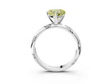 White gold Fancy Yellow Heart Cut Solitaire Diamond Engagement Ring with Twisted Pave Band and Four-Prong Setting_22
