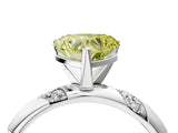 White gold Fancy Yellow Heart Cut Solitaire Diamond Engagement Ring with Twisted Pave Band and Four-Prong Setting_23