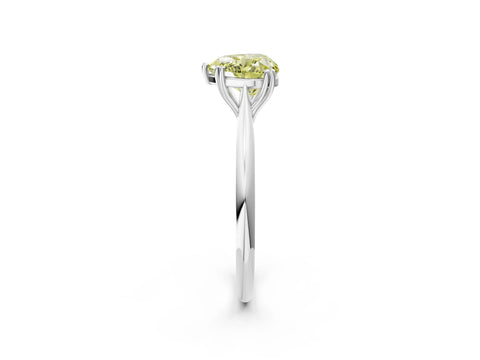 White gold Fancy Yellow Heart Cut Solitaire Diamond Ring with Six-Prong Setting and Classic Band_2