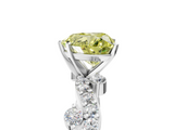 White gold Fancy Yellow Heart  Cut Solitaire Diamond Twisted Band with Pave Setting_46