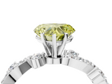 White gold Fancy Yellow Heart  Cut Solitaire Diamond Twisted Band with Pave Setting_49