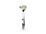 White gold Fancy Yellow Heart  Cut Solitaire Engagement Ring with Flat Band and Four-Prong Setting 2