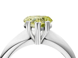 White gold Fancy Yellow Heart  Cut Solitaire Engagement Ring with Tapered Band and Four-Prong Setting 5