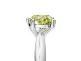 White gold Fancy Yellow Heart  Cut Solitaire Engagement Ring with Tapered Band and Four-Prong Setting