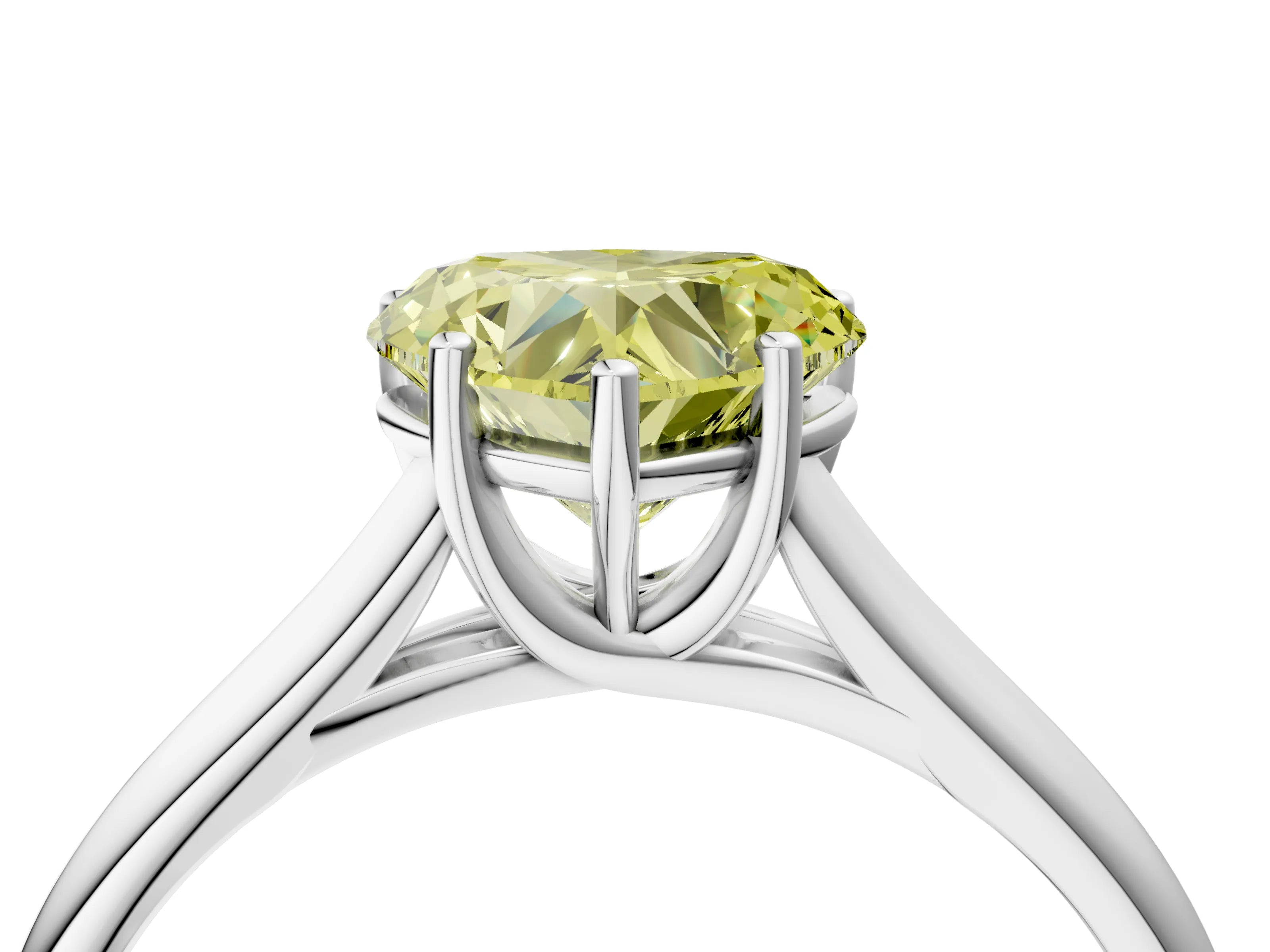 White gold Fancy Yellow Heart Cut Solitaire Engagement Ring with Tapered Band and Four-Prong Setting_19