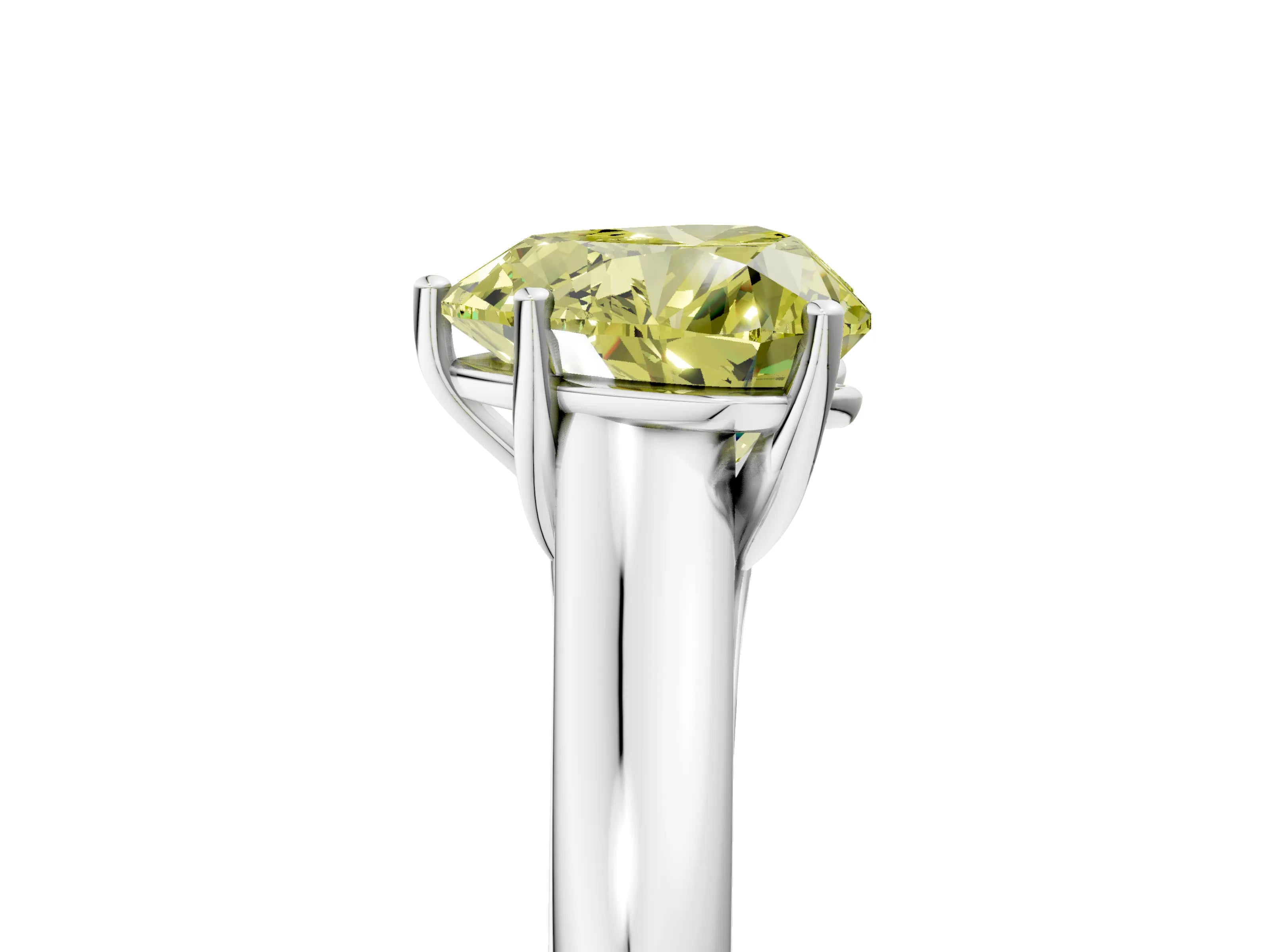 White gold Fancy Yellow Heart Cut Solitaire Engagement Ring with Tapered Band and Four-Prong Setting_20