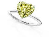 White gold Fancy Yellow Heart  Cut Solitaire Engagement Ring with Thin Band and Four-Prong Setting_4