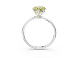 White gold Fancy Yellow Heart  Cut Solitaire Engagement Ring with Thin Band and Four-Prong Setting_6