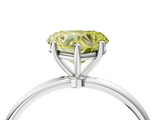 White gold Fancy Yellow Heart  Cut Solitaire Engagement Ring with Thin Band and Four-Prong Setting_7