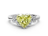 White gold Fancy Yellow Heart  Cut Solitaire Floral Diamond Ring with Four-Prong Setting_37