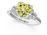 White gold Fancy Yellow Heart  Cut Solitaire Floral Diamond Ring with Four-Prong Setting_38