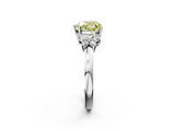 White gold Fancy Yellow Heart  Cut Solitaire Floral Diamond Ring with Four-Prong Setting_39