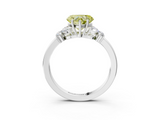 White gold Fancy Yellow Heart  Cut Solitaire Floral Diamond Ring with Four-Prong Setting_40