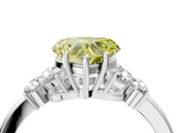 White gold Fancy Yellow Heart  Cut Solitaire Floral Diamond Ring with Four-Prong Setting_41