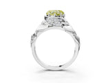 White gold Fancy Yellow Heart Cut Solitaire Leaf-Inspired Engagement Ring with Prong Setting_15