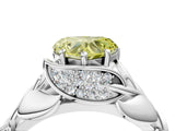 White gold Fancy Yellow Heart Cut Solitaire Leaf-Inspired Engagement Ring with Prong Setting_16