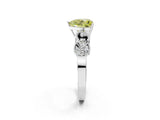 White gold Fancy Yellow Heart Cut Solitaire Milgrain Leaf Band with Prong Setting_14