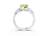 White gold Fancy Yellow Heart Cut Solitaire Milgrain Leaf Band with Prong Setting_15