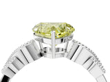 White gold Fancy Yellow Heart Cut Solitaire Milgrain Leaf Band with Prong Setting_16