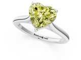 White gold Fancy Yellow Heart  Cut Solitaire Ring with Cathedral Band and Four-Prong Setting_46