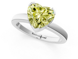 White gold Fancy Yellow Heart  Cut Solitaire Ring with Four-Prong Setting and Classic Band_59