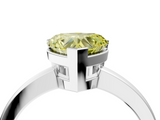 White gold Fancy Yellow Heart  Cut Solitaire Ring with Four-Prong Setting and Classic Band_62