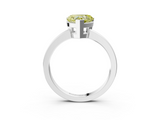 White gold Fancy Yellow Heart  Cut Solitaire Ring with Four-Prong Setting and Classic Band_65