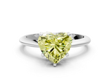 White gold Fancy Yellow Heart  Cut Solitaire Ring with Four-Prong Setting on a Classic Band_42