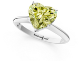 White gold Fancy Yellow Heart  Cut Solitaire Ring with Four-Prong Setting on a Classic Band_43