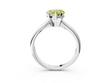 White gold Fancy Yellow Heart  Cut Solitaire Ring with Four-Prong Setting on a Classic Band_44