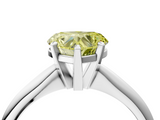 White gold Fancy Yellow Heart  Cut Solitaire Ring with Four-Prong Setting on a Classic Band_46