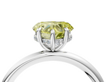 White gold Fancy Yellow Heart  Cut Solitaire Ring with Thin Band and Four-Prong Setting_20