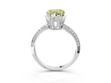 White gold Fancy Yellow Heart Cut Solitaire Split Shank Pave Diamond Engagement Ring with Four-Prong Setting_3