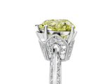 White gold Fancy Yellow Heart Cut Solitaire Split Shank Pave Diamond Engagement Ring with Four-Prong Setting_5